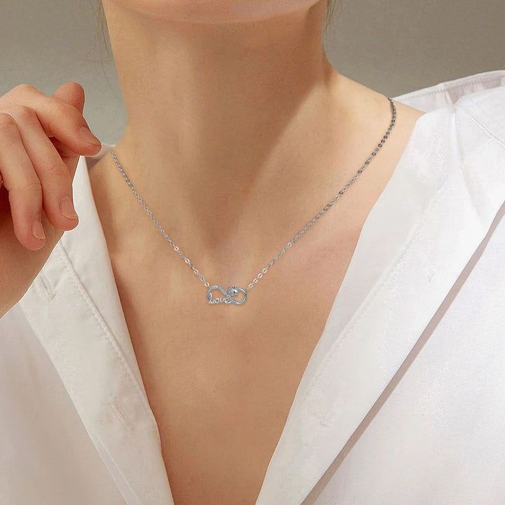 Forever Connected – Silver Paw Infinity Necklace