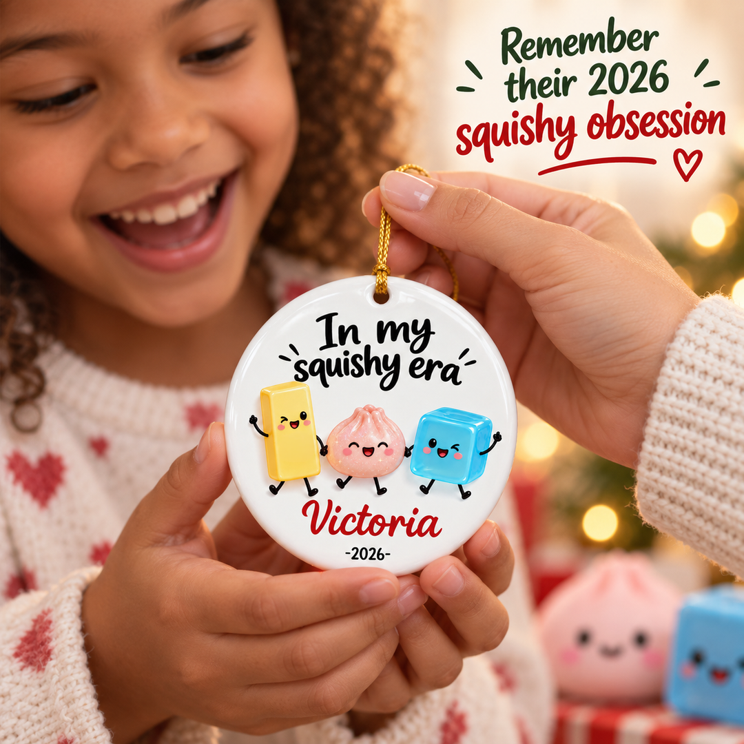 The Year Of Squishies 2D Flat Christmas Gifts For Kids, Friends - Personalized Ceramic Ornament