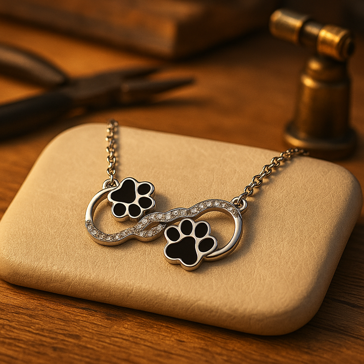 Infinite Love – Dog Paw Necklace with Zirconia