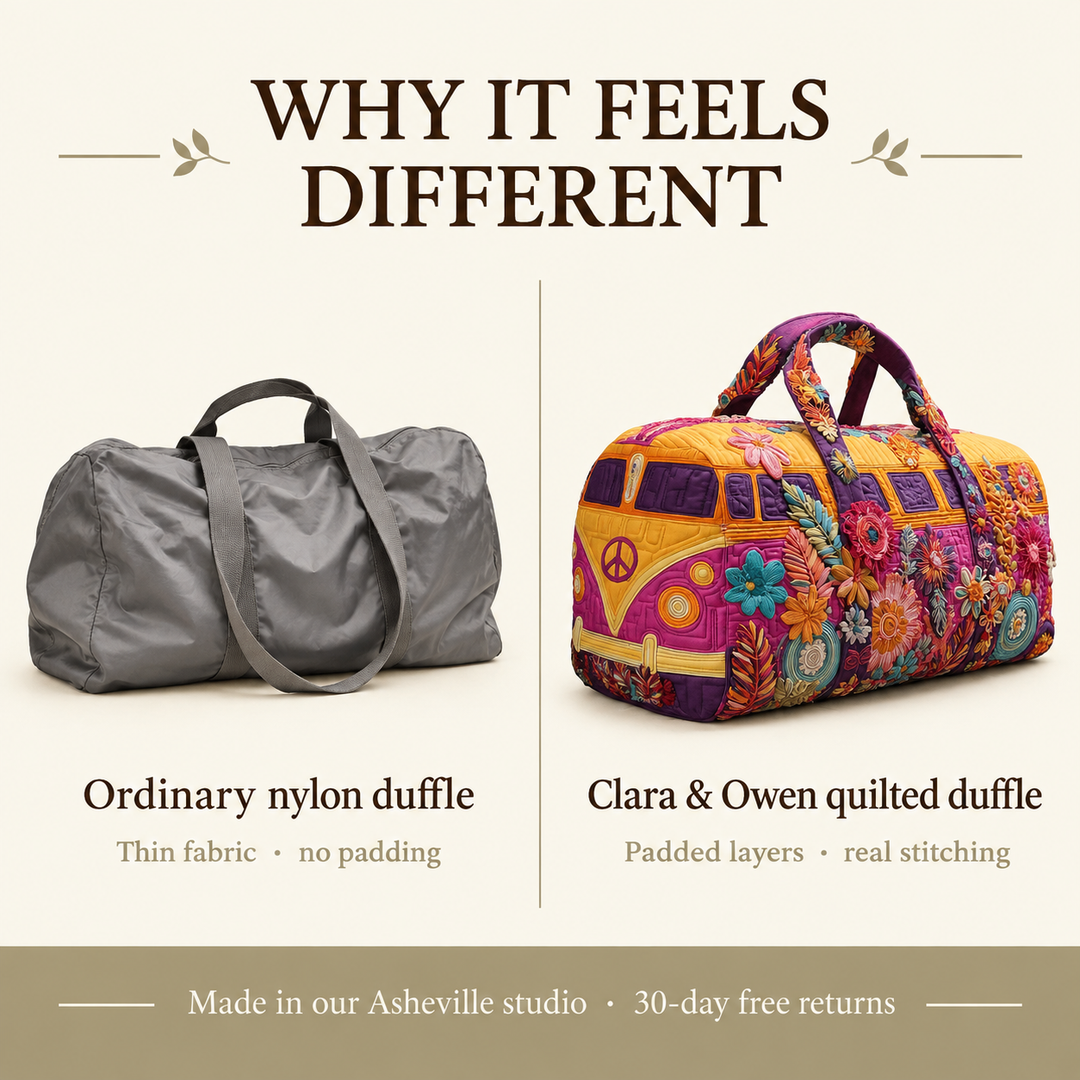 Floravana | Floral Mosaic Camper Van Quilted Duffle