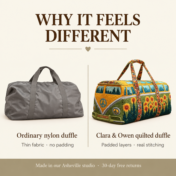 Goldenvana | Golden Sunflower Camper Van Quilted Duffle
