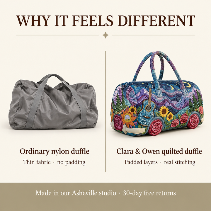 Melodyvana | Guitar & Wildflower Camper Van Quilted Duffle