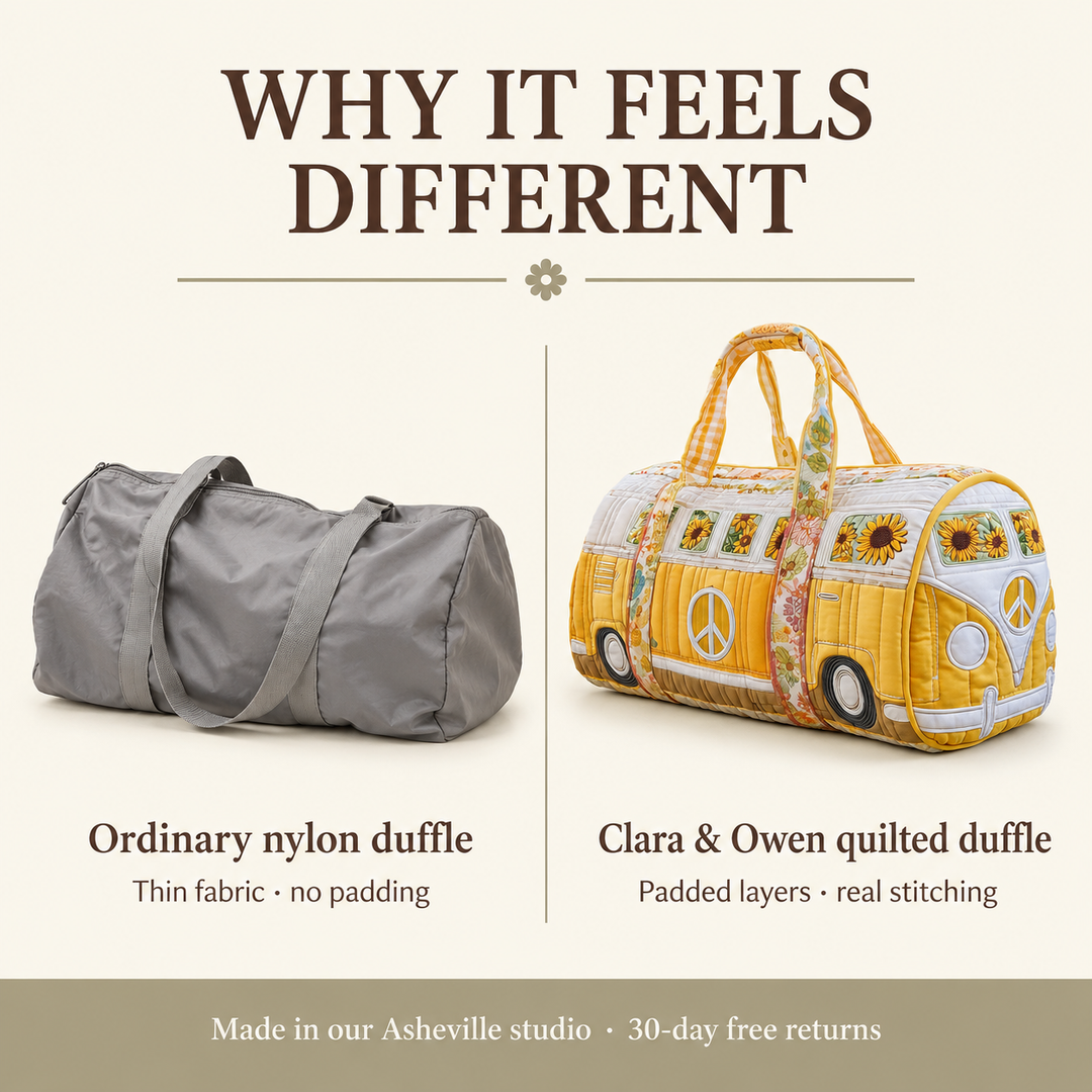 Sunvana | Yellow Sunflower Camper Van Quilted Duffle