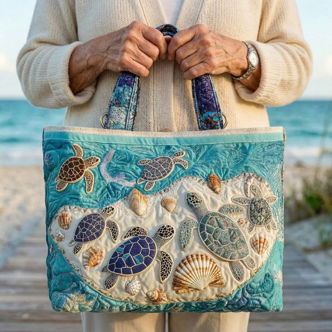 Artisan Turtle Embrace Tote Bag