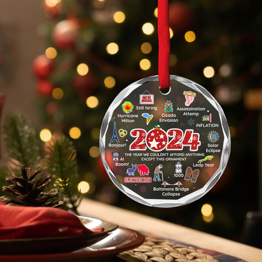 Notable Events 2024 Christmas A Remarkable Year - Glass Ornament