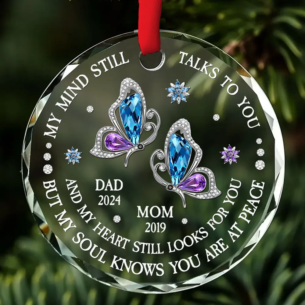 My Soul Knows You Are At Peace - Personalized Glass Ornament - Christmas Gift For Family, Memorial Human HH01