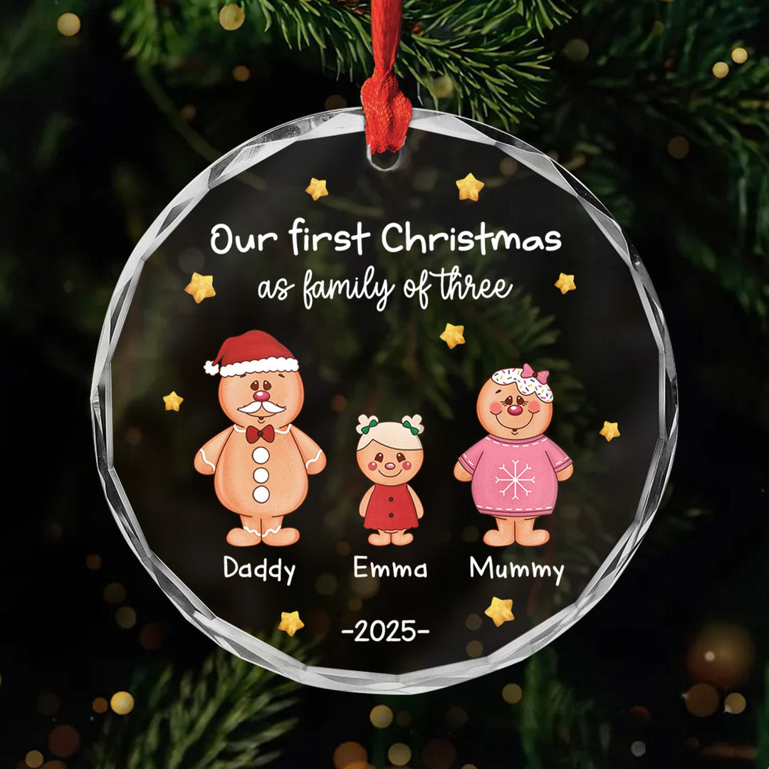 First Christmas As A Family - Personalized Glass Ornament - Christmas Gifts For Family, Kids NL122
