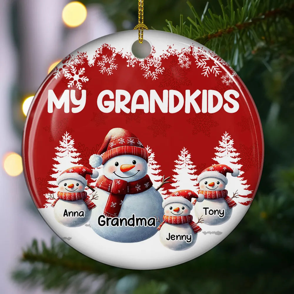 My Grandkids Call Me Grandma - Personalized Ceramic Ornament - Christmas Gift For Family, Grandma HH01