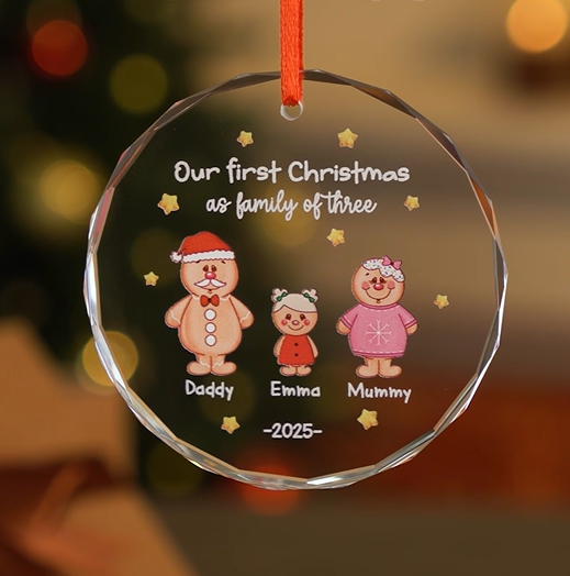 First Christmas As A Family - Personalized Glass Ornament - Christmas Gifts For Family, Kids NL122