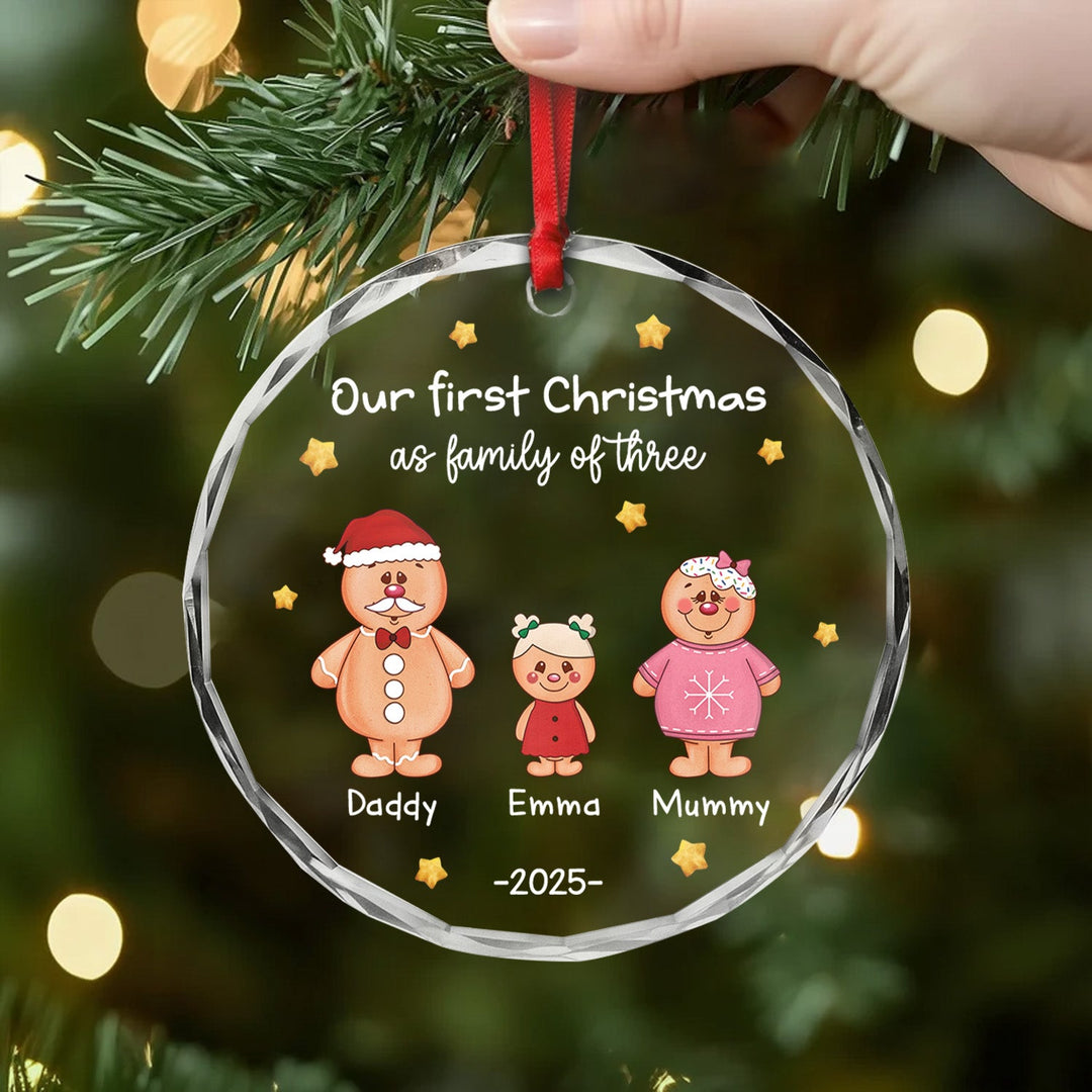 First Christmas As A Family - Personalized Glass Ornament - Christmas Gifts For Family, Kids NL122