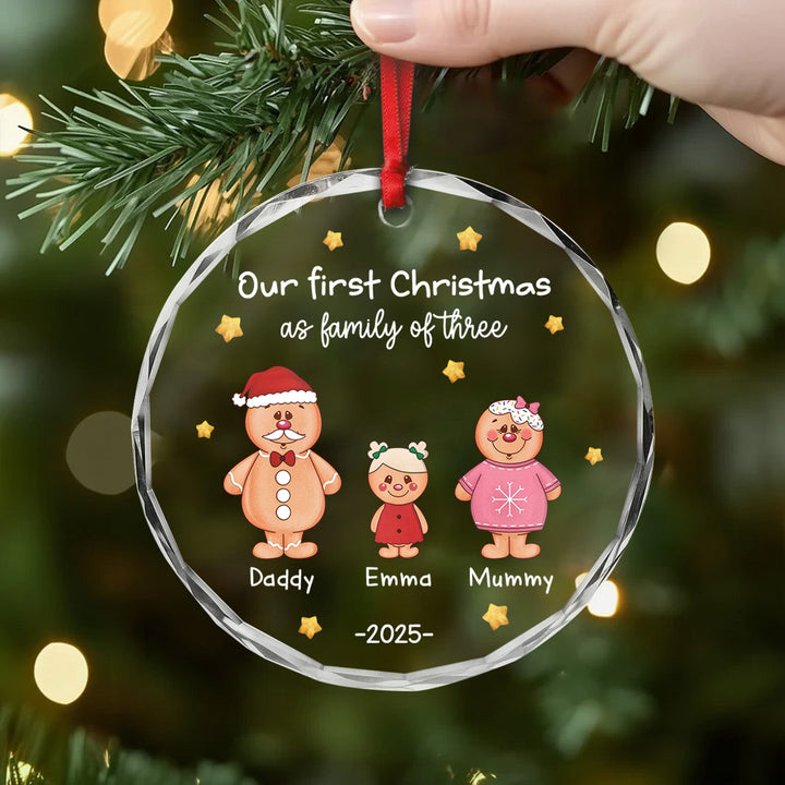 First Christmas As A Family - Personalized Glass Ornament - Christmas Gifts For Family, Kids NL122