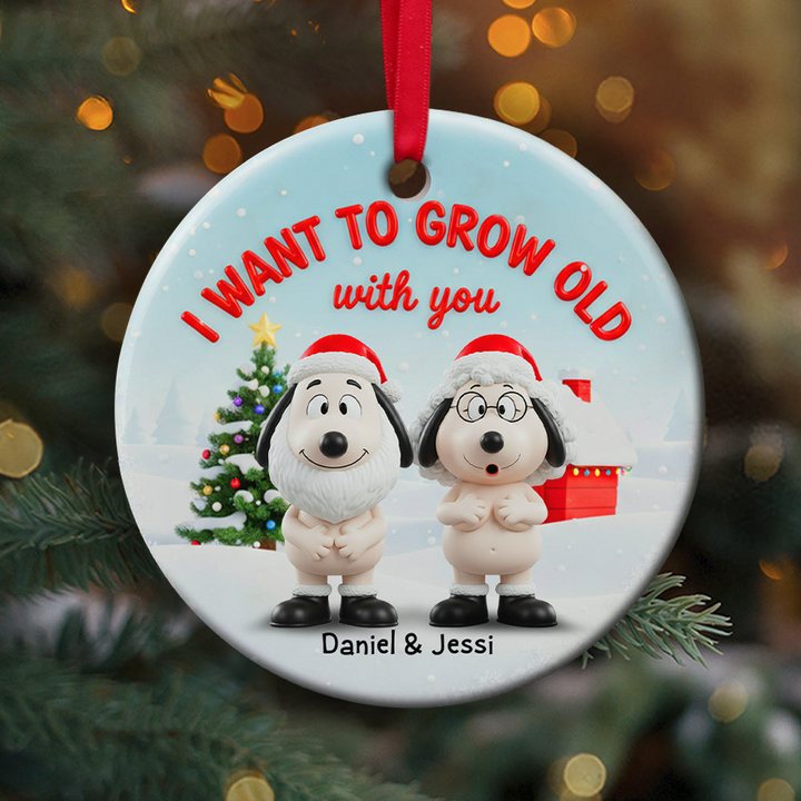 I Want To Grow With You - Personalized Ceramic Ornament - Gift For Couples NL122
