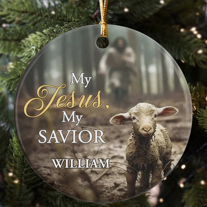 My Jesus My Savior - Personalized Round Shaped Ceramic Ornament HL128