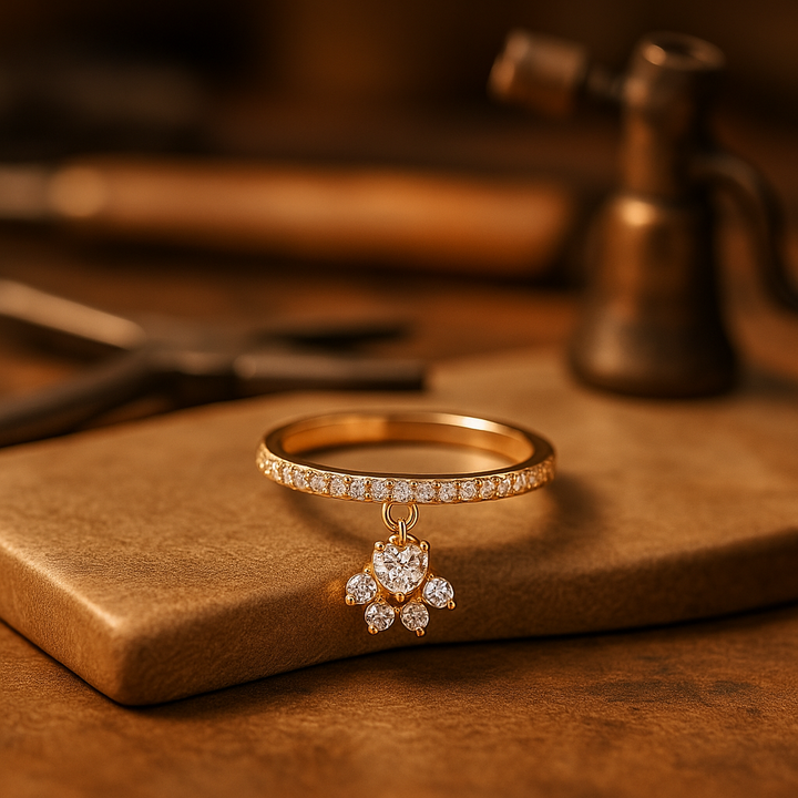 Paw & Heart Ring – Gold and Silver Finish