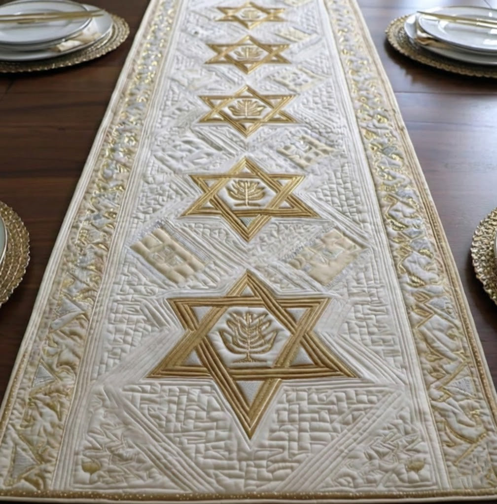 Star of David Quilted Table Runner GFTOTG2916