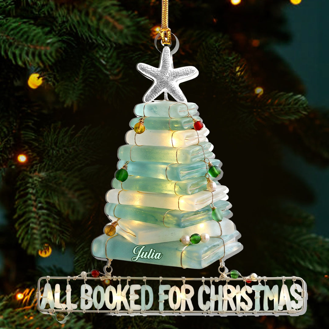 Just One More Chapter Christmas Gift For Book Lovers - Personalized Glass Ornament