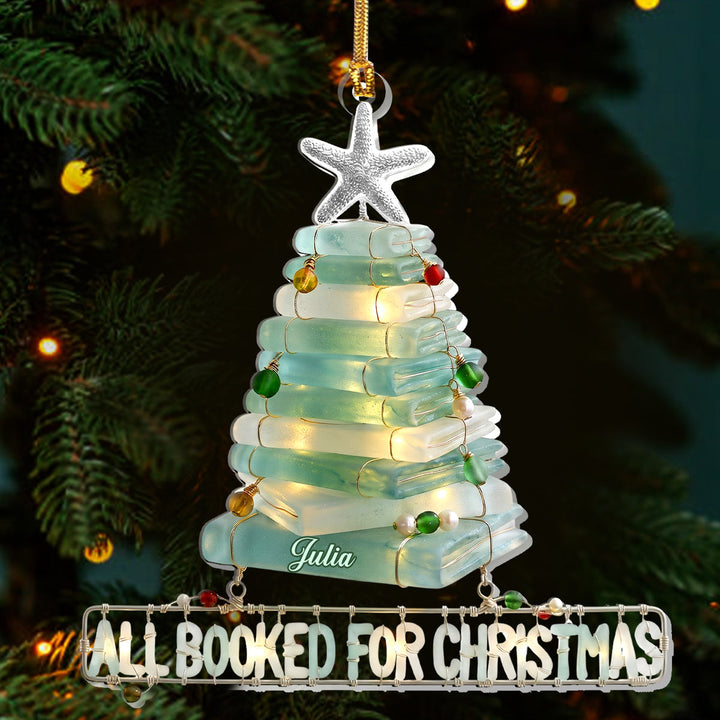 Just One More Chapter Christmas Gift For Book Lovers - Personalized Glass Ornament